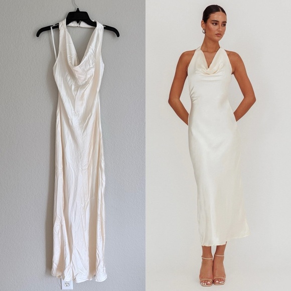 Here Comes The Sun Dresses & Skirts - HERE COMES THE SUN selfie Leslie 
Element Halterneck Maxi Dress Champagne